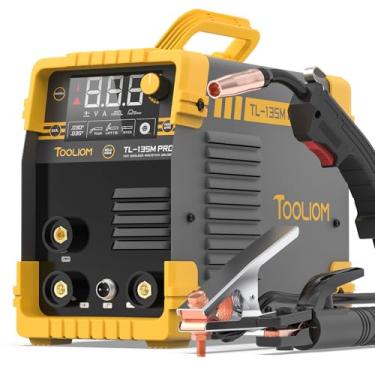 Imagem de TOOLIOM 135A Soldador MIG de núcleo de fluxo sem gás 110 V MIG soldador de fluxo MIG/Lift TIG/Stick máquina de soldadura 3 em 1 IGBT DC inversor com visor LCD