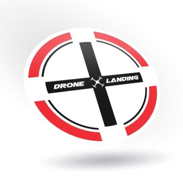 Imagem de Adesivo Decalque Drone Landing Pad Case – Vinil 14.0 cm – Escolha Cor/Design – Marcador FPV & DJI Case – Impermeável UV Impresso por KCD (Círculo Clássico, Vermelho/Preto sobre Branco)