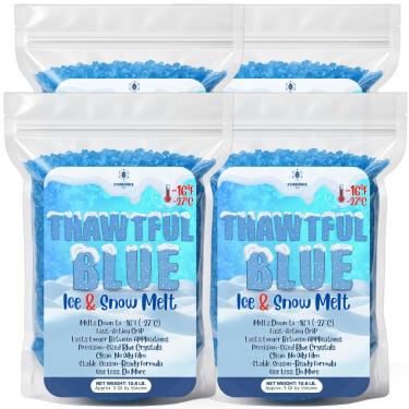 Imagem de SymbionixEco Thawtful Blue Ice & Snow Melt – Derretimento da neve, sal-gema, sal de garagem e calçada para gelo, sal granular azul, derrete a −27°C) – Bolsa com zíper resselável (20 QUARTS - 19.3 kg.)