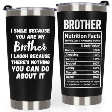 Imagem de Breezy Valley Presentes de Natal para irmão copo de irmã, irmão engraçado presente de aniversário presente de Natal de irmãs irmãos, melhores presentes para irmãos mais velhos adultos, irmãos copo