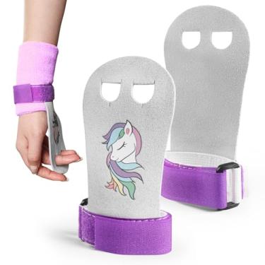 Imagem de BRAMASOLE Conjuntos de pulseiras de ginástica com alças de mão, 1 par para meninas, jovens, crianças, barra de ginástica, proteção de palma e suporte de pulso, acessório premium para esportes de