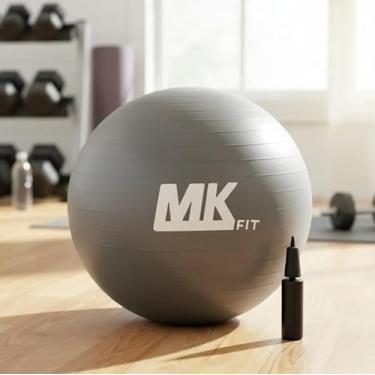 Imagem de Bola Pilates Yoga Abdominal Ginastica Fitness 55 cm C/Bomba (Cinza)