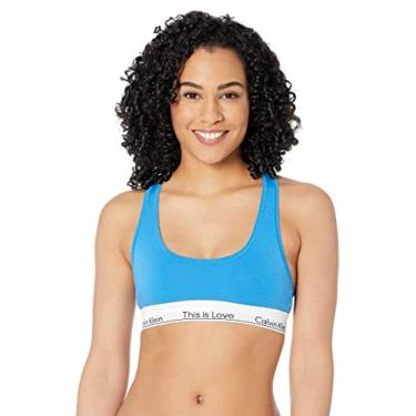 Imagem de Calvin Klein Sutiã feminino de algodão moderno This is Love, Azul-celeste profundo, M