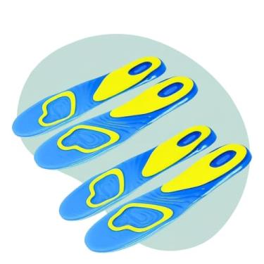 Imagem de Kit 2 Unidades Palmilha Ortopédica Premium para Corrida e Esporte, Azul-turquesa, Design Anatômico com Alta Absorção de Impacto, Tamanho 35-43, 26cm x 9cm