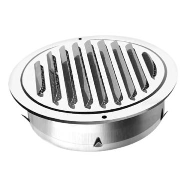 Imagem de Baoblaze Grelha de ventilação com tampa, saída de exaustão redonda à prova de ferrugem, extrator de ar para unidades de ar condicionado de banheiro, Style F