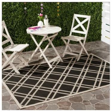 Imagem de SPXMQSS Tapete de exterior para pátios, tapete lavável antiderrapante veludo cristal grande tapetes para área externa resistente ao desgaste para varanda, deck, varanda, jardim, cozinha B 140 x 200 cm