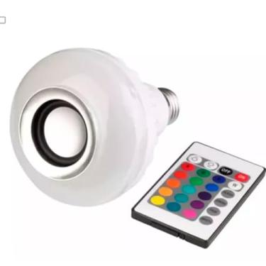 Imagem de Lampada Bluetooth Luz Rgb Música Caixinha Som C/Controle