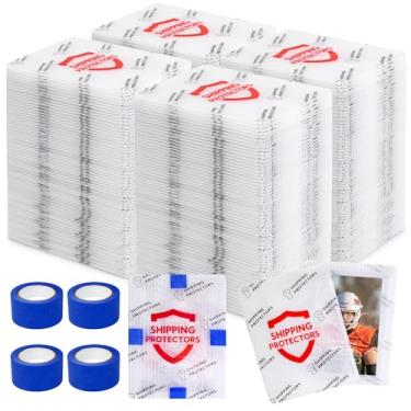 Imagem de Succwoah 1000-Pack Trading Card Shipping Protectors 3.5'' x 4.5'' with 8 Rolls of Tape, Heavy Duty Plastic Sleeves for Safe Shipping, Precut Card Mailers for Sports, MTG, Graded, and Collectible Cards