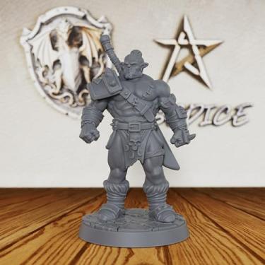 Imagem de Half Orc Warrior Unpainted Miniature, DND Minis for Dungeons and Dragons, Fantasy Tabletop RPG Game Figurine,TTRPG Role Playing Accessory, Ideal for DMS & Savage Encounters-AS406