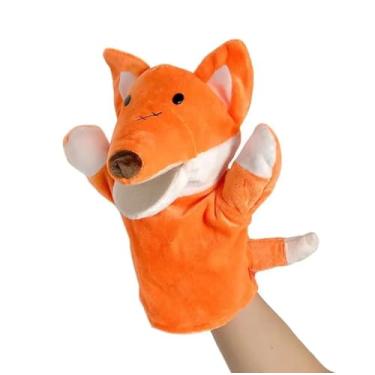 Imagem de Fantoche De Mão Pelúcia Animal Raposa, Ideal Para Entretenimento E Criatividade 25cm