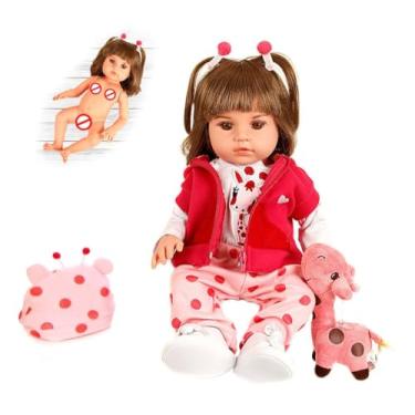 Imagem de Boneca Bebê Reborn Girafinha Menina 100% Silicone 48cm