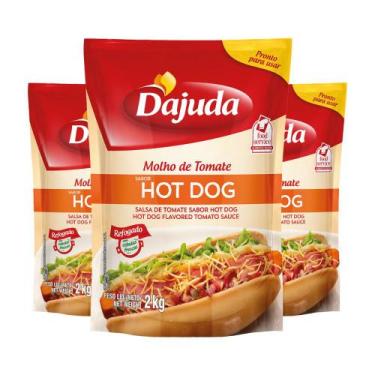 Imagem de 3Un Molho De Tomate Sabor Hot Dog DAjuda 2Kg Refogado Receitas Acompan