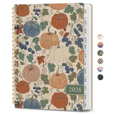 Imagem de Agenda 2026, agenda de planejamento semanal e mensal para mulheres, janeiro de 2026 a dezembro de 2026, livro de agenda de planejamento de capa dura com abas, encadernação em espiral, bolso interno