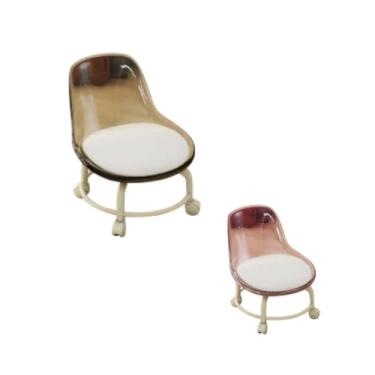 Imagem de Banqueta Multiuso com Rodinhas, Plástico, Altura 37cm x Largura 33cm, Suporta 80kg, Cores Sortidas, para Salão de Beleza, Clínica, Escritório