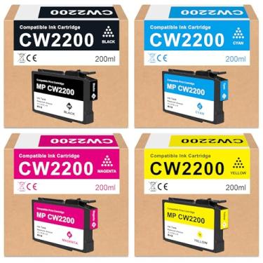Imagem de Mutikor Cartucho de tinta MP CW2200 de substituição para tinta 841720 841721 841722 841723 compatível com Ricoh MP CW1200 2000 2200 Lanier MP CW2200 CW2201sp Savin MP CW2200 CW2200 2201sp. Impressoras