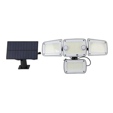 Imagem de Hyuduo Luz Solar Externa Com Sensor de Movimento IP65 à Prova d'água 270 Holofote Grande Angular 4 Cabeças Ajustáveis ​​3 Modos de Trabalho para Varanda de Garagem de Quintal