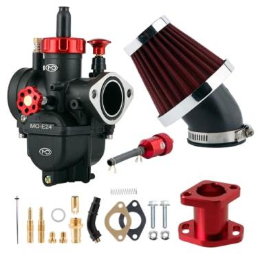 Imagem de Kits de carburador PE24 mm para motor Predator Coleman 196cc 212cc 224cc, mini bicicleta KT196 Go Kart GX160 GX200 clone 6,5hp, kit de carburador PE24 com coletor de admissão filtro de ar de 48 mm