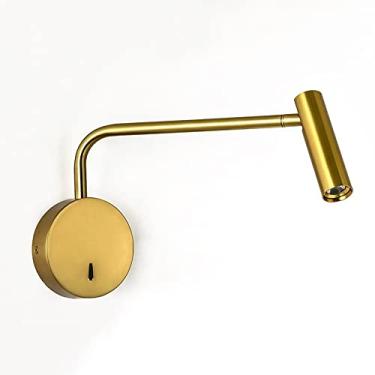 Imagem de Arandelas de leitura com LED de 3W, luminárias de parede para cabeceira, braço longo ajustável, luminárias de destaque para montagem na parede para quarto, hotel, projeto e escritório [Class