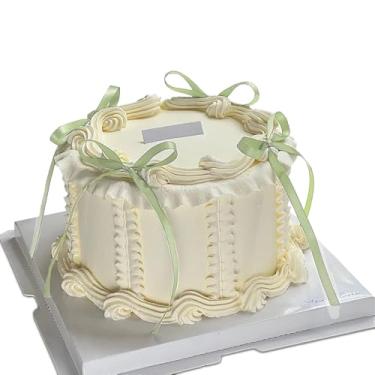 Imagem de Topo de bolo com laço verde sálvia, 20 peças, fitas de coquete, enfeite de cupcake para decoração de feliz aniversário, chá de bebê, festa de casamento