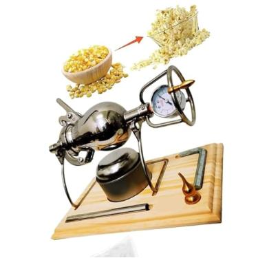 Imagem de Máquina de pipoca retrô chinesa, máquina de pipoca de aço inoxidável 304, máquina de pipoca manual com manivela (230 ml) (230 ml)