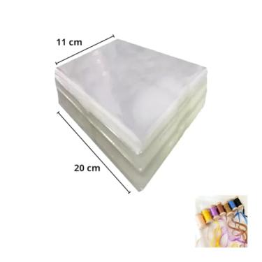 Imagem de Kit Saco PP Transparente 11x20cm 50 Unidades + Fita Cetim 4mm x 10 Metros
