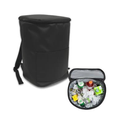 Imagem de Mochila Cooler Térmica Impermeável Praia Cerveja Caixa Térmica Flexivel (Preto)