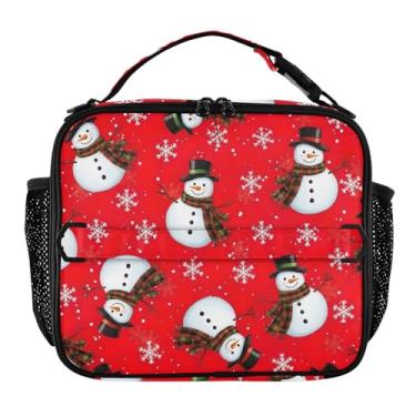 Imagem de Joisal Lancheira alegre de desenho animado vermelho para mulheres meninas lancheira masculina lancheira para trabalho linda bolsa térmica térmica para adultos