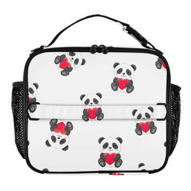 Imagem de Joisal Lancheira fofa de panda de desenho animado para mulheres, meninas, lancheira masculina e infantil, lancheira para trabalho, bolsa térmica para alimentos portátil para adultos