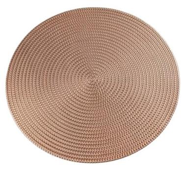 Imagem de Jogo Americano Redondo Jantar Mesa Posta Cozinha 38cm (4,ROSA METÁLICO)