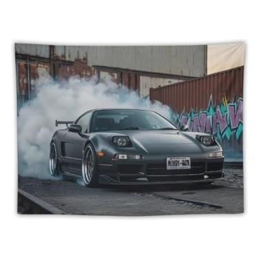 Imagem de HouLaiZhe JDM Tapeçaria de carro Jdm Nsx Abandoned Dock Drift carro esportivo pendurado na parede quarto decoração de casa tapeçarias estética piquenique decoração de parede arte de parede para