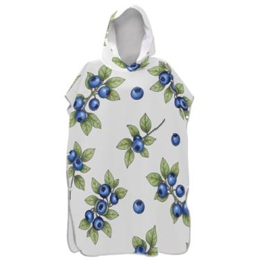 Imagem de Joisal Lindo poncho de surfe branco mirtilo trocando roupão adulto com capuz toalha de praia estampada ponchos de praia reutilizáveis para homens