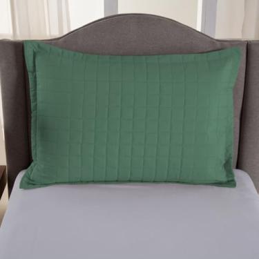 Imagem de Porta Travesseiro Matelado Copacabana 70x50cm 100% Poliéster Micropercal 300 Fios – 1 Peça (Verde)