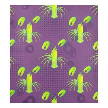 Imagem de Lagostas, amarelo, verde, roxo, decoração de cozinha para casa, decoração de eletrodomésticos, 58 cm L x 66 cm A