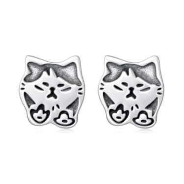 Imagem de GemKing Brincos de argola torcida SCE1854, Prata esterlina, Sem Pedra Preciosa