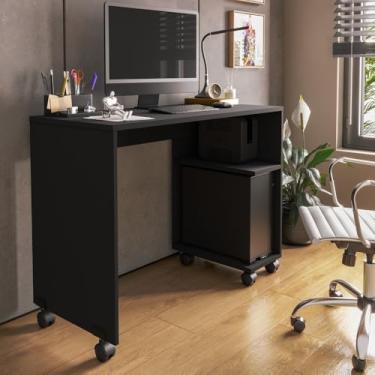 Imagem de Escrivaninha Mesa de Computador para Escritório, Estudo e Gamer com Prateleira para CPU(PRETA)