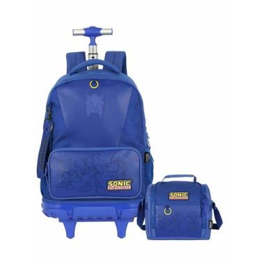 Imagem de Kit Sonic Game Mochila De Rodas E Costas + Lancheira Térmica - Luxcel,