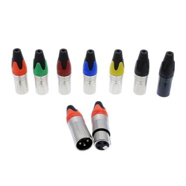 Imagem de S25HH0 Conector plugue de microfone plugue de áudio de 3 pinos conector de alto-falante macho e fêmea conector de microfone colorido (laranja fêmea)