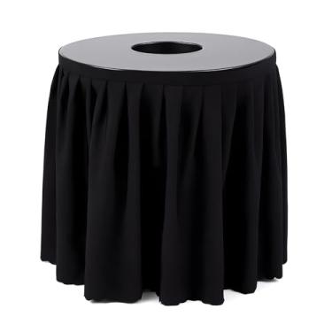 Imagem de Yiyiring 1 pacote com tampa decorativa para lixeira com saia plissada preta serve para latas de lixo de 100 litros e 140 litros para eventos ao ar livre, festas e casamentos