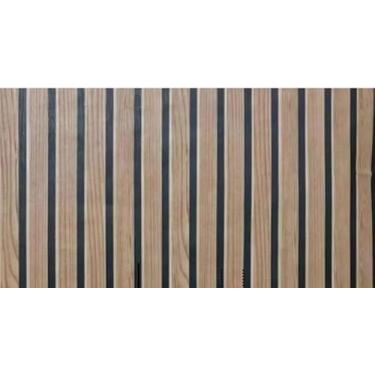 Imagem de Papel de Parede para Sala Quarto Cozinha Ripado Madeira 3D Auto Colante(3 Rolos [15 Metros],3D Madeira Escuro)