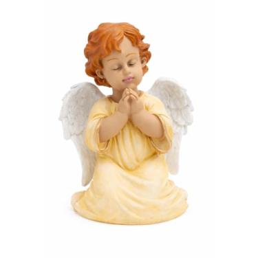 Imagem de Anjo Menino Rezando Anjinho Da Guarda 24cm Em Resina (Amarelo)
