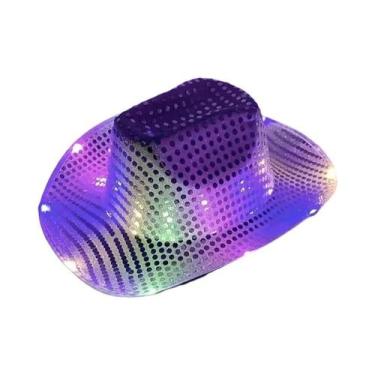 Imagem de Chapéu De Cowboy/Cowgirl Com LED, Boné Luminoso Para Homens E Mulheres