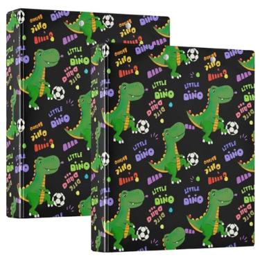 Imagem de Fichário com três anéis de bola de futebol de dinossauro divertido, 200 folhas, 200 folhas, fichário redondo, 31,5 x 27 x 6 cm, 1 pacote