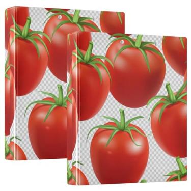 Imagem de Fichários Tomatoes Red Fruits com 3 anéis de 3 cm comporta 200 folhas de fichário de apresentação de anel redondo, 31,5 x 27 x 6 cm, 1 pacote
