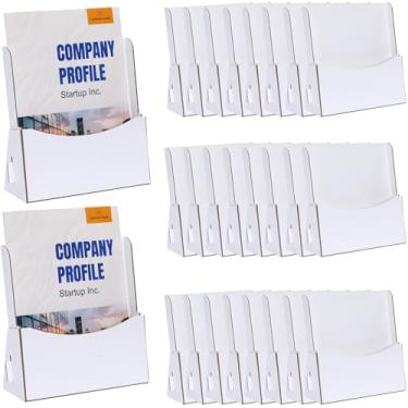 Imagem de Suporte de folheto ondulado com três dobras, 21 x 28 cm, suporte para cartão, literatura, folheto, expositor de marcadores de página para revistas, panfletos, livretos, cardápios, escritórios (25)