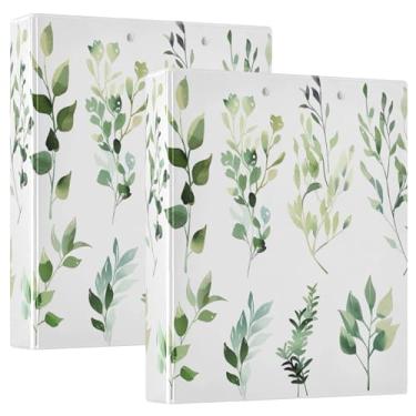 Imagem de Fichários verdes de folhas personalizadas, 3 polegadas, 3 anéis, 200 folhas, caderno, impressão, anel redondo, fichário de apresentação, 31,5 x 27 x 6 cm, 1 pacote