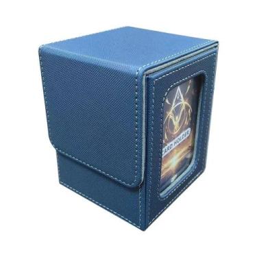Imagem de Caixa De Cartas YuGiOh MTG Para 100+ Cartas Com 2 Divisores Em Couro P