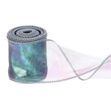 Imagem de PATIKIL Fita de chiffon com fio de 6 cm x 10 metros, fita de organza transparente com fio de cauda de peixe fitas de presente para artesanato embrulho de presente buquê floral, verde esmeralda
