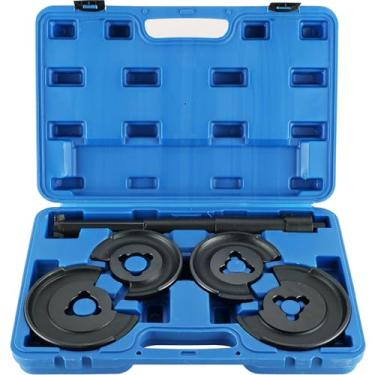 Imagem de DASBET Conjunto de compressores de mola de suspensão com 5 peças, kit de ferramentas telescópicas para reparo de eixo traseiro dianteiro compatível com Mercedes Benz (preto)