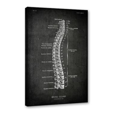 Imagem de Arte vintage de anatomia humana – pintura em tela de educação médica esqueleto humano gaiola cérebro coração anatomia pôster para decoração de casa de clínica hospitalar (SKU9,20.3x30.5 cm = (20x30 cm