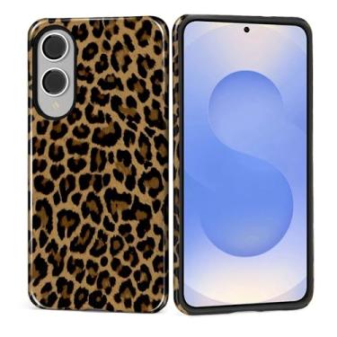 Imagem de Akinmi Capa para Samsung Galaxy S25 Edge, capa protetora dupla de silicone macio para Samsung Galaxy S25 Edge - estampa de leopardo marrom